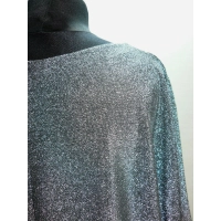 Błyszcząca wieczorowa tunika Oversize z dekoltem - ciemne srebro